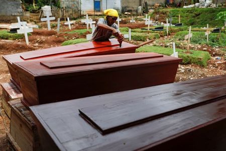 Jakarta coffin maker faces gruelling days as coronavirus death toll climbs